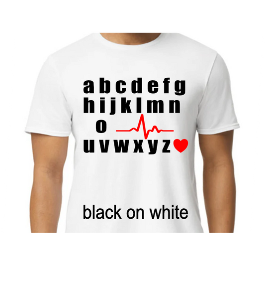 EKG Alphabet shirt